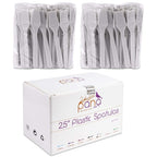 P 200pcs PANA Cosmetic Make Up Disposable Plastic 2.5" Spatulas Skin Care Facial Cream Mask Spatula (GRAY-200 Pieces in a Box)