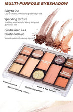 12 Colors Pink Eyeshadow Palette, Mini All in One Blush, Eyebrow & Eye Makeup Kit, Highly Pigmented Matte & Shimmer Shades, Big Artist Comprehensive Facial Makeup, Travel Friendly (02)