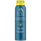 Oars + Alps Sunscreen Spray for Face & Body, SPF 50 Spray Sunscreen Infused with Vitamin C & Antioxidants, No White Residue, Water & Sweat Resistant, All Skin Types, Lightweight, Hydrating, 6oz, 1pk