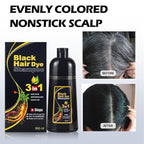 Black Hair Dye Shampoo 3 in 1 for Women/Men for Gray Coverage Instant Hair Color Shampoo Semi Permanent Champu Para Cana