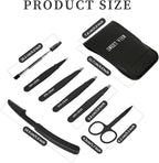 7pcs Eyebrow Tweezers Kit for Women Precision Plucker with Brow Scissors & Razor & Spoolie for Facial, Chin, Brow, Splinter and Ingrown Hair