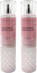 Bath & Body Works Strawberry Snowflakes Fine Fragrance Body Mist Gift Set 8 oz Pack Lot of 2 (Strawberry Snowflakes) 8 Fl Oz (Pack of 2) 16 Fl Oz