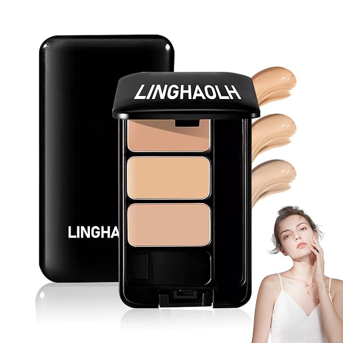 3 Colors Corrector Palette,Full Coverage Cream Concealer Liquid