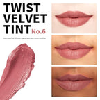 Long Lasting Lip Stain for Lips and Cheek Tint | High Pigment Color | lightweight Matte Finish | Weightless | Full Coverage | Twist Velvet Tint #6 (No.6)