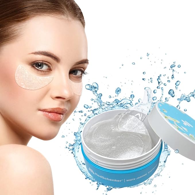 White Jasmine Eye Patches - Korean Eye Patches for Puffy Eyes - Collagen Eye Mask - Under Eye Patches Korean - Puffy Eyes and Dark Circles Treatment, Spa Masks for Women & Men - 60 pcs