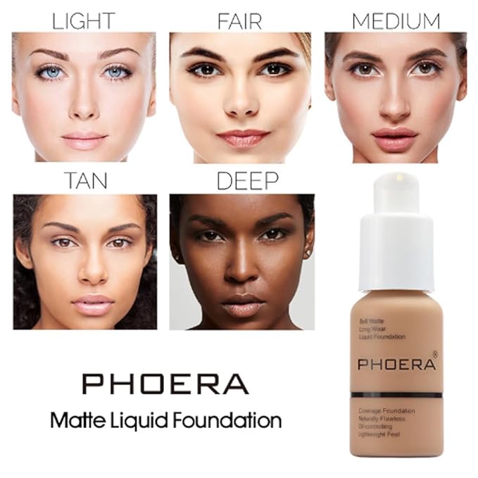 2Pcs Liquid Foundation Full Coverage 24HR Matte Oil Control Concealer 30ml (Nude & Buff Beige) with Kabuki Foundation Brush Flat Top (1pcs-110)