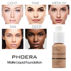 2Pcs Liquid Foundation Full Coverage 24HR Matte Oil Top (1pcs-102) 30ml