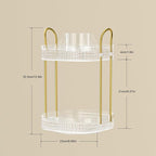 360 Rotating Makeup Organizer 2 Tier, Large Skincare Clear Make Up Storage Spinning Perfume Organizers for Bathroom Counter Dresser, White