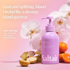 Saltair Body Wash, Island Orchid 2-Pack. Moisturizing Body Cleanser with Monoi Oil and Cupuacu Butter. Luxury Shower Gel for Women and Men. Vegan, Cruelty-Free, Paraben-Free. 2x 17oz Pump Bottles