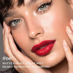 Carmine Gradient Matte Lipstick Crayon Lip Liner pencil for Women, Flawless Contour Gradual Ombre Effect lip Pencil, Long Lasting Waterproof Smudge Proof Lipstick Pencil 06#