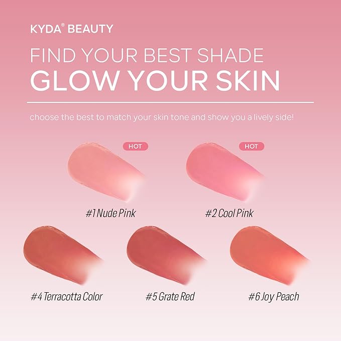 KYDA Liquid Blush, Matte Tinted for Cheeks, Lasting Dewy Finish, High Pigment Soft Creamy Blush, Blendable Lightweight Cover-Terracotta Color