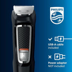 Philips Norelco Multigroom 3000 Series, All-in-One Trimmer, Beard Trimmer and Hair Clipper, 15-Piece Men's Grooming Kit for Head, Beard, Face, Nose, Ears, No Blade Oil Needed, Soft Pouch, MG3770/40