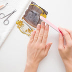 Resin Nail Art Palette, Nail Art Painting Palettes with Nail Palette Stirring Rod Gold Edge Nail Holder Nail Art Display Board Fashion Delicate Nail Tool Accessories, Type 4