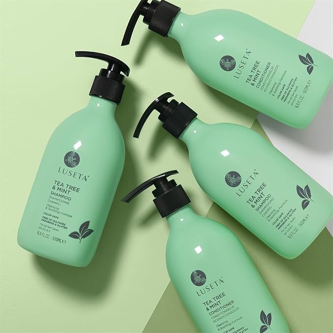 Luseta Tea Tree Mint Shampoo and Conditioner for Hair with Lavender, Tea Tree and Peppermint Oil Clarifying Shampoo and Conditioner, Sooth the scalp Fight Dandruff and Itchy for Women and Men