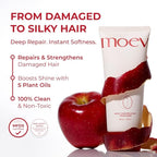 MOEV ANNURCATIN Hair Treatment Mask, Korean Wash-Off Hair Care Mask Apple Deep Damage Conditioner Sulfate-Free with Thickening Moisturizing for Damaged Thin Dry Hair, 6.76 fl.oz. (Apple & Freesia)