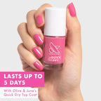 Olive & June Quick Dry Nail Polish | Instant Fast-Drying, Smudgeproof Color | 15-free, Vegan, Cruelty-Free Formula | Lasts up to 5 Days | Salon-Quality Manicure, Pedicure at Home | Prom Magenta Pink