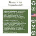 Shampoo Bar and Conditioner with Travel Tins | Rosemary, Biotin, Castor Oil | Growth, Volume, Thickening | For Thinning Hair | USA 2-pk