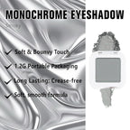 Buildable Matte Eyeshadow Makeup Palette Single - Smoky Gray Shades | Creamy Pressed Powder for Easy Blending | Mini Travel Palette for Women | Everyday Natural Eye Makeup