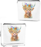 Western cosmetic bag highland cow