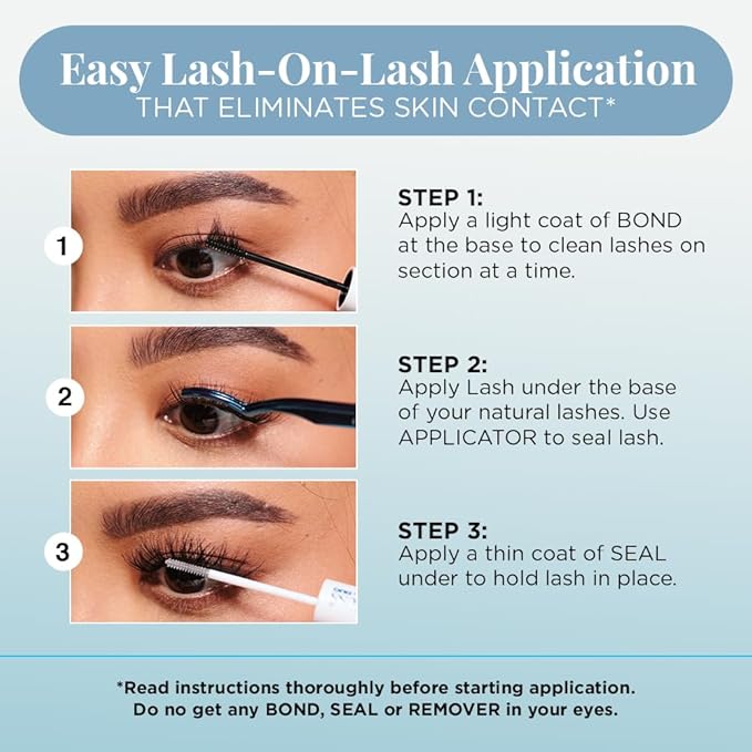 Ardell Seamless Eyelash Extension Kit, Faux Mink - Customizable DIY Lash Clusters, Includes Bond & Seal and Applicator for Long-Lasting Natural Lashes, 1 Pack