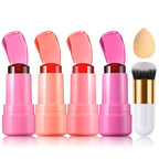 4PCS Cooling Water Jelly Tint Blush Stick for Cheeks,Multi-use Jelly Lip and Cheek Tint Stain,Moisturizing Natural Jelly Blush Stick,Buildable Watercolor Finish - Cruelty Free