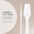 PANA 200pcs Cosmetic Make Up Disposable Plastic 2.5" Spatulas Skin Care Facial Cream Mask Spatula (WHITE-200 Pieces in a Box)