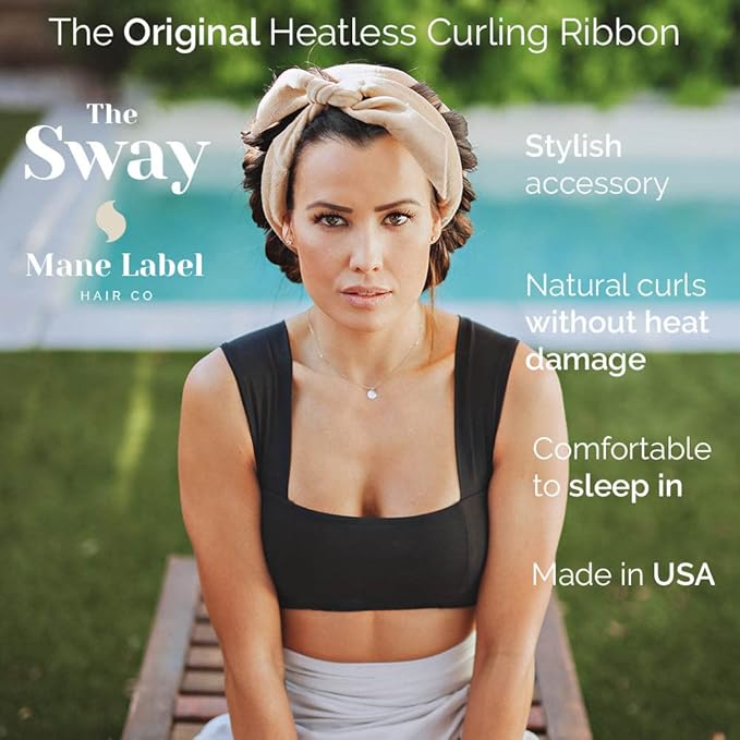 Heatless Hair Curling Ribbon Wrap: The Sway Original Heatless Curling Ribbons | Luxe Velour | Mane Label Hair Co. (Fog)