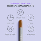 Wonderskin Eyeliner Pencil, 1440 Longwear Brown Eyeliner Pencil - Waterproof, Sharpenable & Smudge Proof