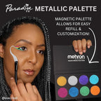 Mehron Makeup Paradise Makeup AQ 8 Color Metallic Palette | Magnetic Refillable Body Paint & Face Paint Palette | Professional Water Activated Makeup for Costumes, SFX, Halloween, & Cosplay