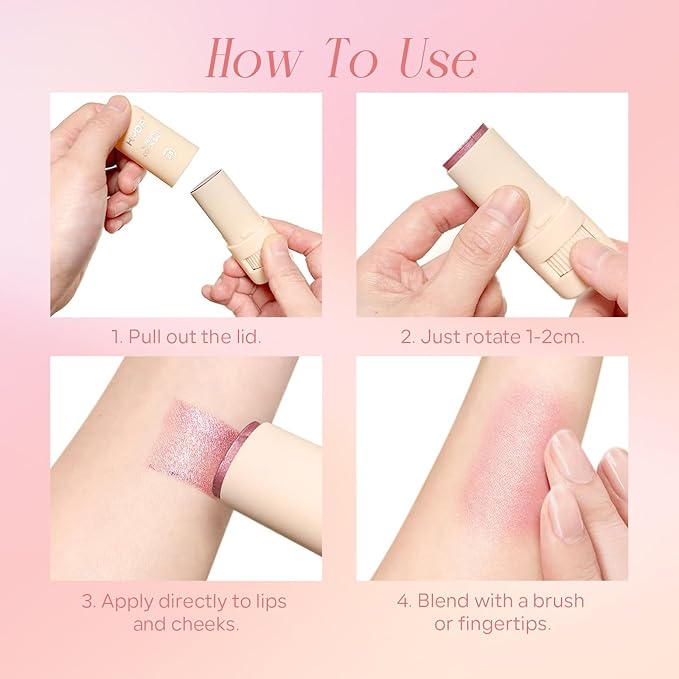 Mineral Color Balm, SPF 35 Multi Color Stick for Lips, Cheeks& Eyes, Blendable Creamy Lightweight Formula, Buildable Shimmer Finish, Multiuse Makeup Stick, Blush