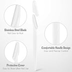 6 Pcs White Eyebrow Razor, Face Razors Multipurpose, Facial Razors for Women Men, Eyebrow Trimmers Shaver with Protective Cover, Dermaplaning Tools for Face Body Use, Facial Hair Removal Tools