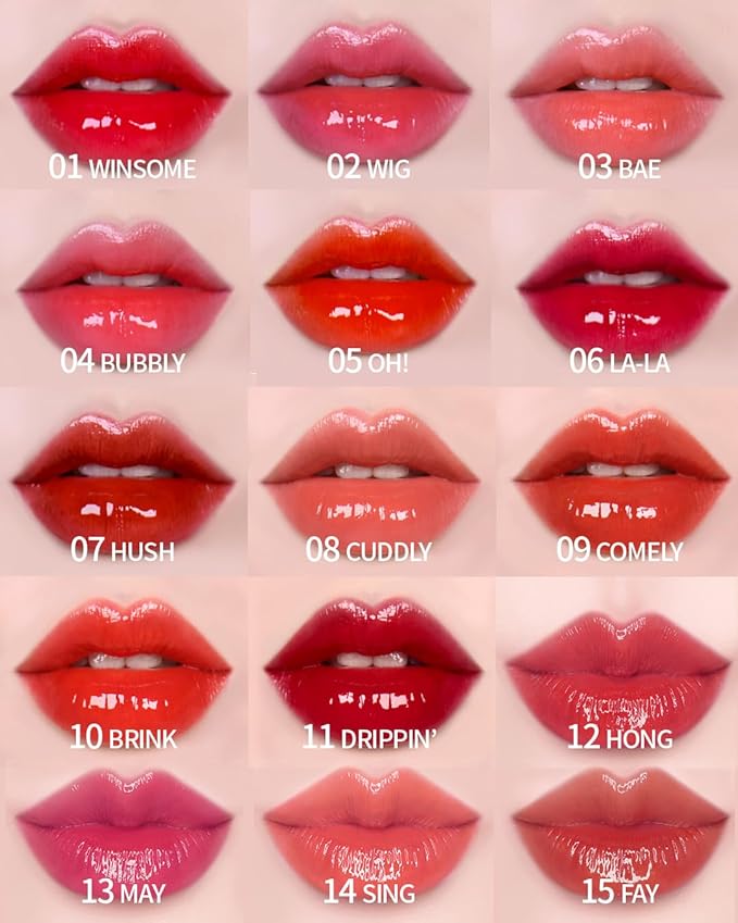 HOLIKA HOLIKA Heart Crush Glow Lip Tint Air – Korean Lip Tint with High Shine Juicy Fruit Jam Colors Lip Stain – Hydrolyzed Collagen & Vitamin C (04 BUBBLY)