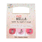 MISS NELLA-Peel Off, Odour Free, Water Base & Safe for kids nail polish pack of 3 (PINK GLITTER ATTACK)