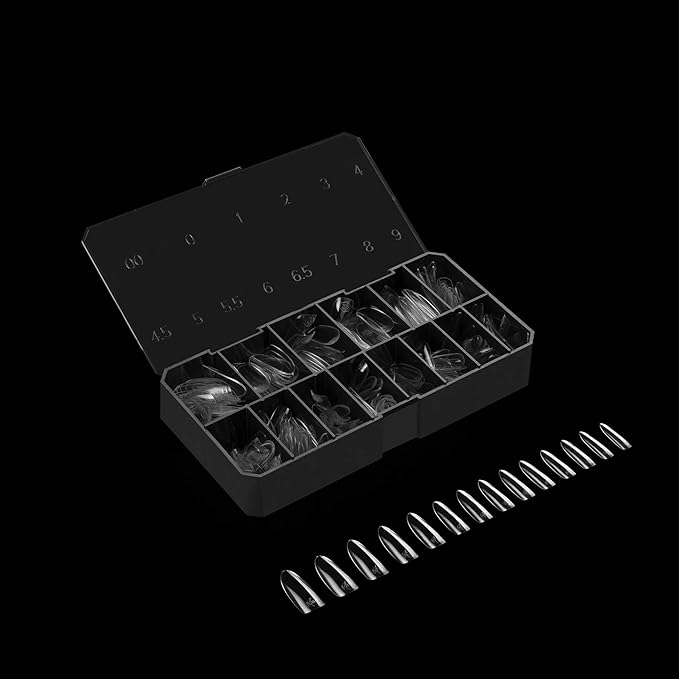 Apres Gel-X® Round Box of Nail Tips | 280 Gel-X Tips,14 Sizes 00-9 | Half-sizes Included (Natural Round Long, 280 Count)