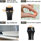 2Pcs Volcanic Face Roller Oil Control On The Go Oil-Absorbing Blotting Tool Natural Volcanic Roller Stone Ball (Black and White)