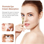 Metal Eye Face Cream Applicator Stick and Mini Cosmetics Spoon Spatula, Zinc Alloy Makeup Spoon Metal Eye Facial Massager for Facial Cosmetic Face Cream (Gold)