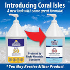 Rocky Mountain Sunscreen SPF 50 Gallon Lotion | Broad Spectrum UVA/UVB Protection | Hawaii 104 Reef Act Compliant (Oxybenzone & Octinoxate Free) | Water Resistant 80 Min. | Fragrance Free | 128 Fl Oz