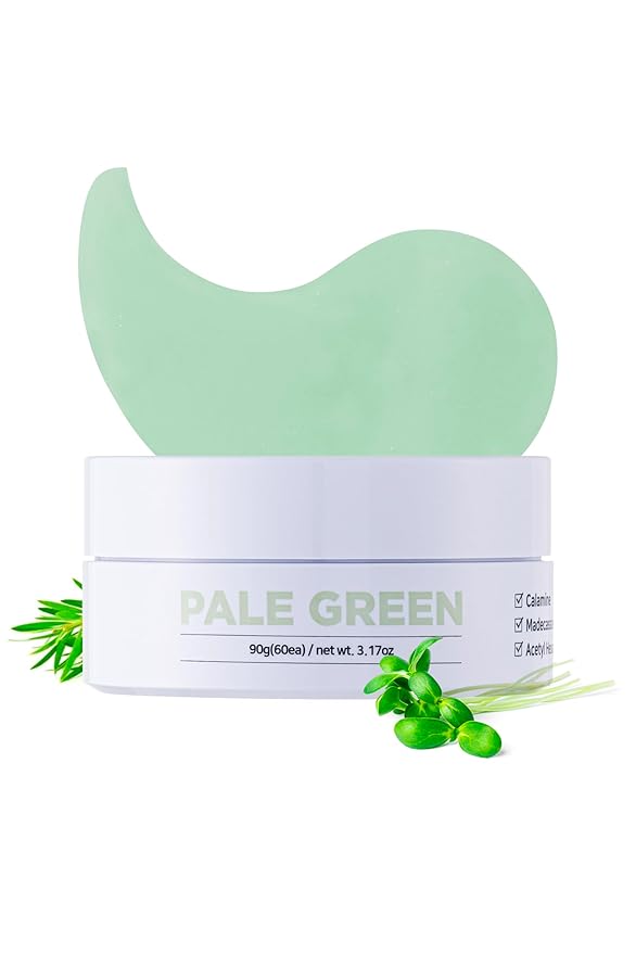 Pale Green Pastel Eye Mask - Cooling Eye Patches for Puffy Eyes | Skin-Firming Under Eye Patches for Sagging Skin | Soothing Under Eye Mask Patches (3.04 fl oz, 30 Sets, 60 EA)