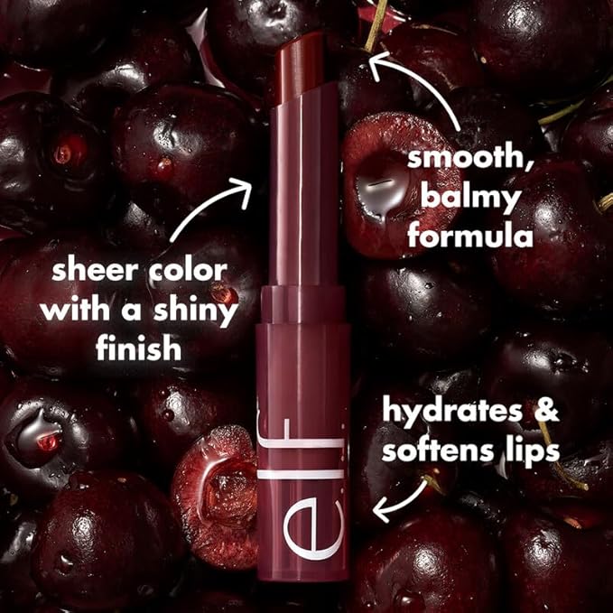 e.l.f. Sheer Slick Lipstick, Hydrating Lipstick For Sheer Color With A Shiny Finish, Infused With Vitamin E, Vegan & Cruelty-free, Black Cherry