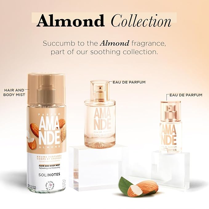 SOLINOTES Almond Perfume for Women - Eau De Parfum | Delicate Floral and Soothing Scent - Made in France - Vegan - 1.7 fl.oz