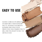 Powder Eyeshadow Quad, Beige Nude Taupe Brown Matte Eye Shadow Palette Makeup, Neutral Vegan Shimmer Quads Eye Shadow Palette for Older Women Pigmented Waterproof, paleta de sombras de ojos, 15