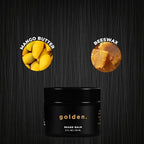 Golden Grooming Co. Beard Balm for Men - Strengthens & Softens Beards and Mustaches - Adds Shine & Tames Flyaway Hair, Beard Styling Balm with Argan Oil - Peppermint Scent - 2 Ounce