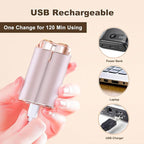 Facial Hair Removal for Women, Portable Painless Electric Shaver Device with Built-in LED, Wet/Dry Electric Razor Hair Remover Epilators for Face, Chin, Upper Lip and Arms (Rose Gold-2025)