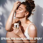 Glitter Body Highlighter Powder Body Shimmer Sparkle Face Brightening Highlighter Powder for Face Eyes Body Glow Makeup With sponge head（08#）