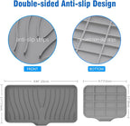 3-Pack Silicone Soap Dish, Sponge Holder for Sink, Kitchen Soap Tray, Bathroom Soap Holder, Sponge Tray with Drain (Grey)