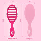 Wet Brush Speed Dry Hair Brush - Pink - Vented Design and Ultra Soft HeatFlex Bristles Are Blow Dry Safe With Ergonomic Handle Manages Tangle and Uncontrollable Hair - Pain-Free (Pack of 2)