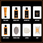 Body & Earth Gift Baskets for Men Bath Set Citrus Scented Bath and Body Gift Set with Body Lotion, Face Wash, Shower Gel, Bubble Bath, Loofah, Birthday Fathers Day Gifts