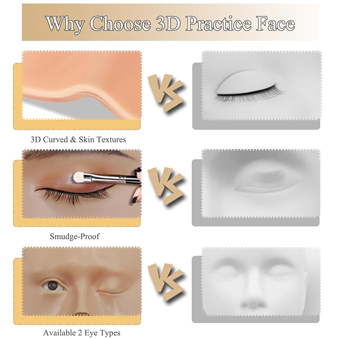 Makeup Practice Face, Makeup Mannequin Face with Makeup