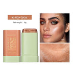 Multi-Use Makeup Blush Stick, Beauty Tinted Solid Blush Stick,Facial Contouring Highlight & Brighten Face Stick, Waterproof Moisturizer Stick, Suitable for All Skin (3#Rich Glow)