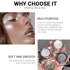 Single Glitter Eyeshadow, Shimmer Eyeshadow Palette, Korean Eye Glitter Makeup, Ultra-Blendable, Sparkle Silver Eye Shadow, Single Shade Metallic Pigmented (Sparkle white)